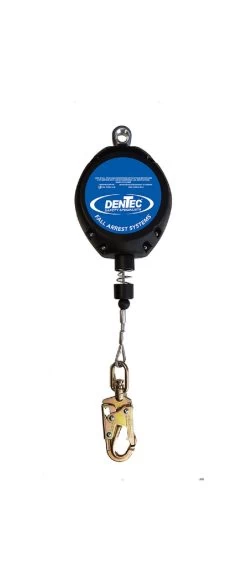 Dentec Safety 16SRL0301115 30 FT Cable Self Retracting Lanyard, Composite House, Swivel Load Indicator Hook