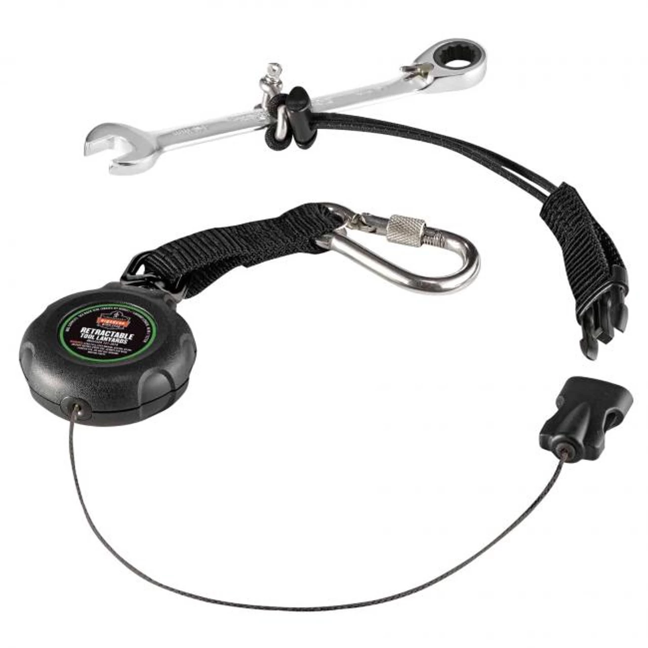 Ergodyne 19301 Squids 3001 Retractable Tool Lanyard - Stainless-Steel Carabiner And Loop - 2lbs - Image 2