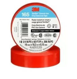 3M 165RD4A Temflex General Use Vinyl Electrical Tape 165, Red
