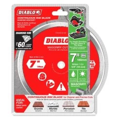 Diablo DMADC0700 7 In. Diamond Continuous Rim Cut-Off Discs For Masonry