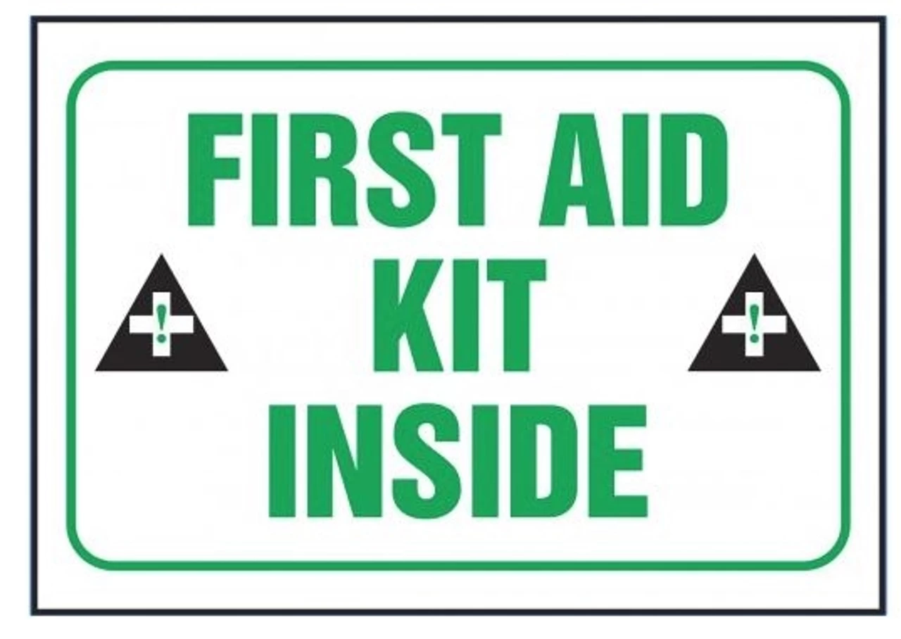 Accuform LFSD509XVE Safety Label: First Aid Kit Inside