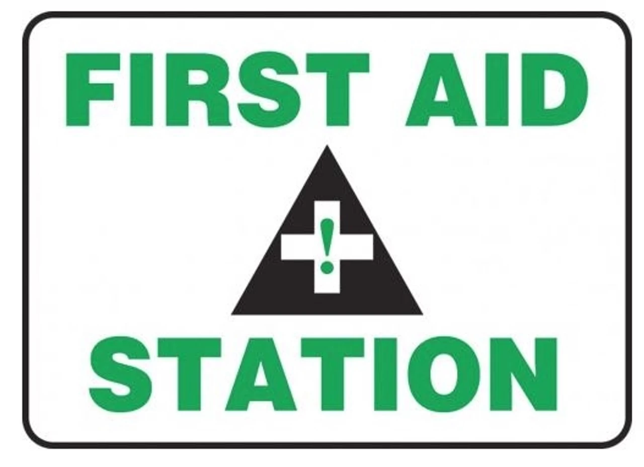 Accuform MFSD960VP Safety Sign: First Aid Station