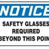 Accuform MPPA818VP OSHA Notice Sign: Safety Glasses Required