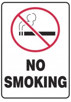 Accuform MSMK919VP Bilingual Safety Sign: No Smoking (Symbol)