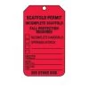 Accuform Scaffold Status Safety Tage : Scaffold Permit - Incomplete Scaffold