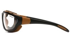 Carhartt CHB410DTP Carthage Safety Glasses Black And Tan Frame/Clear Anti-Fog Lens