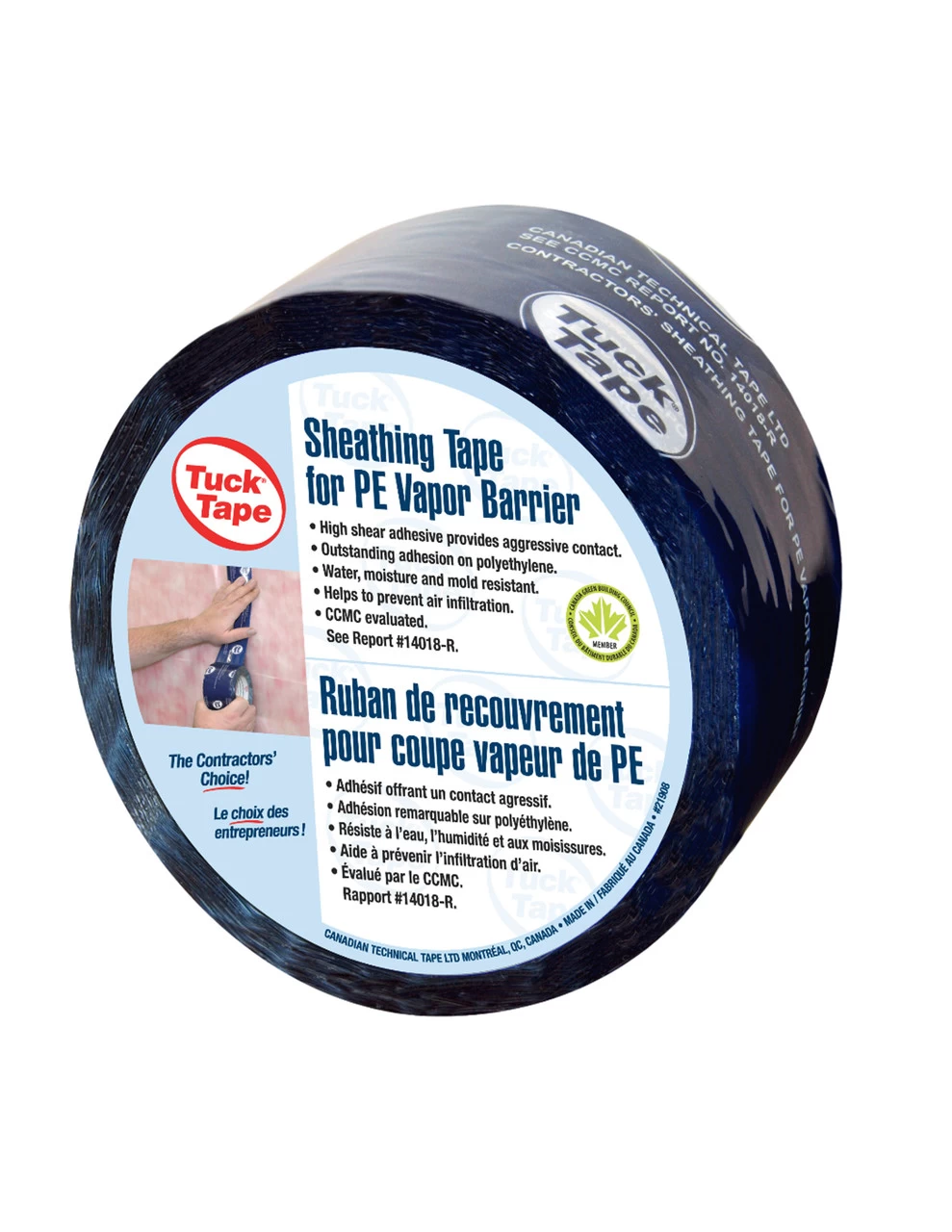 Cantech 219 Tuck Tape Contractors' Sheathing Tape For PE Vapor Barrier-Blue