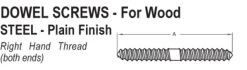 Dowel Screw 1/4 X 2Bare