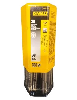 DeWalt DW5517B25 1/4"x4"x6" Solid Rock Carbide SDS+ 25PK