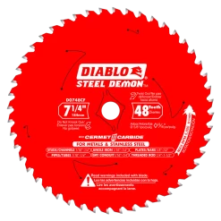 Diablo D0748CFX 7‑1/4 In. X 48 Tooth Cermet Metal And Stainless Steel Cutting Saw Blade