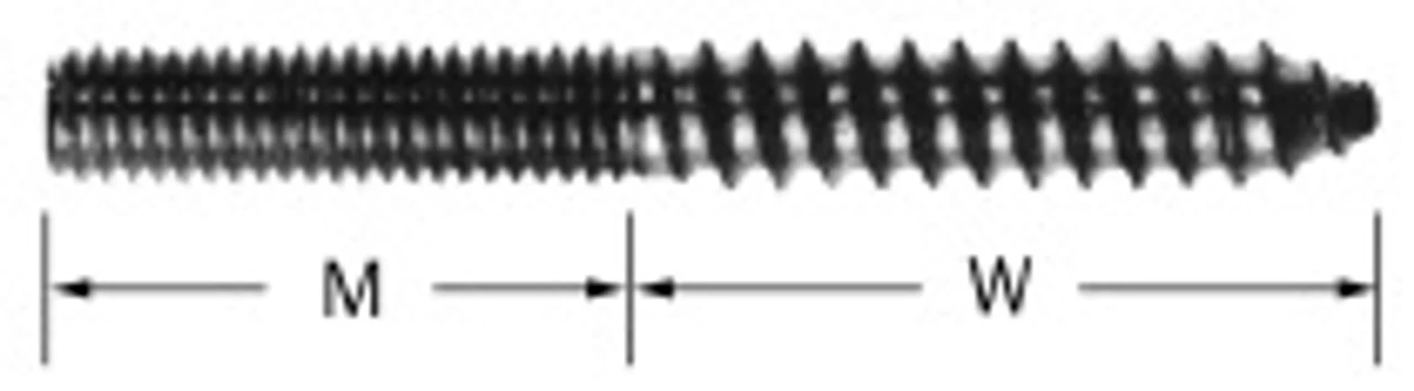 Hanger Bolt 5/16" By 2-1/2" Long