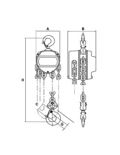 Jet 101012 Chain Hoist - VCH Series - 10' Lift - 1 Ton