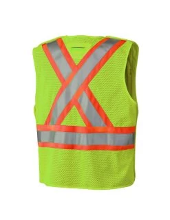 Pioneer 6936 V1021260 Hi-Viz Safety Tear-Away Mesh Back Vest - Yellow/Green