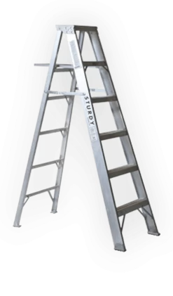 Sturdy12' Aluminum Step Ladder - Extra Heavy Duty