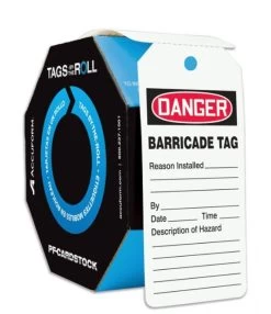Accuform TAR158 Danger Safety Barricade Tags