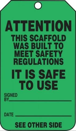 Accuform TRS328CTP Green Scaffold Tag