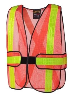 Hi-Viz Mesh Safety Traffic Vest-Orange