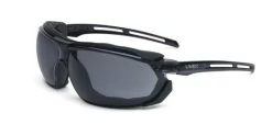 Uvex S4041, Uvex Tirade Gloss Black Frame Sealed Safety Glasses Gray Lens, Uvextra AF