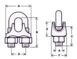 Vanguard 2901-0004 Malleable Wire Rope Clip 1/16" - Galvanized