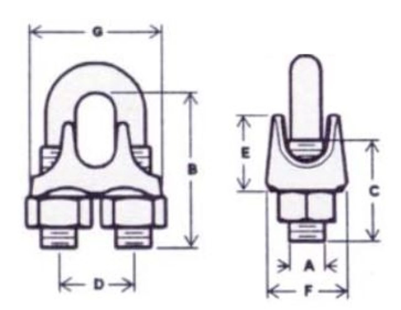Vanguard 2901-0020 Malleable Wire Rope Clip 5/16" - Galvanized