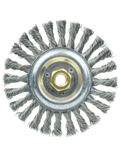 Weiler 08776 Roughneck Jr. 6" Filler Pass Weld Cleaning Brush, .023" Steel Wire Fill, 5/8"-11 UNC Nut