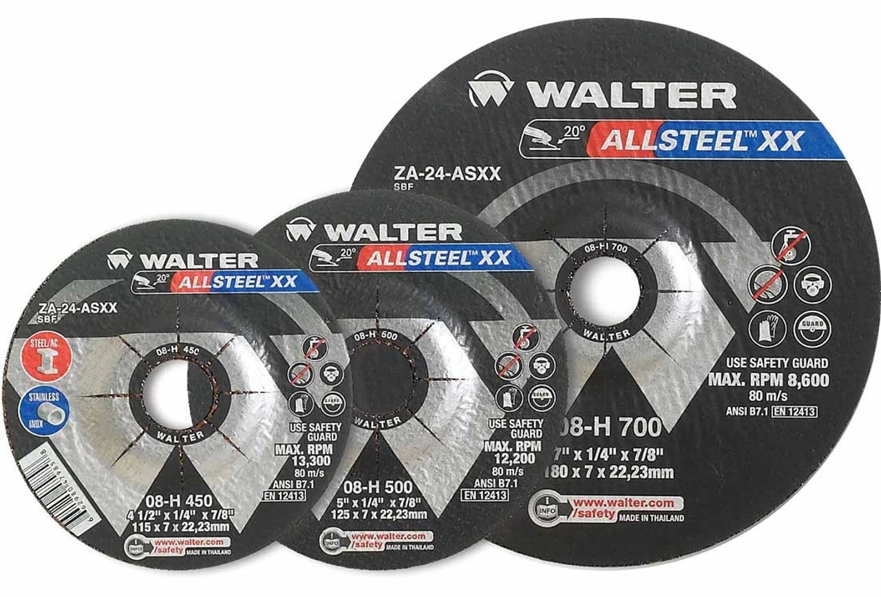 Walter 08-H 500 5" X 1/4" ALLSTEEL XX Grinding Wheel/Disc - A-24-ASXX