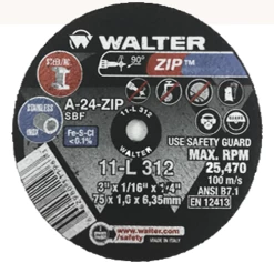 Walter 11-L 312 3" X 1/16" X 1/4" ZIP Cut Off Wheel