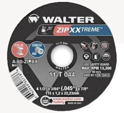 Walter 11-T 044 4-1/2" X 3/64" X 7/8" ZIP XXTREME Cut Off Wheel - Type 1
