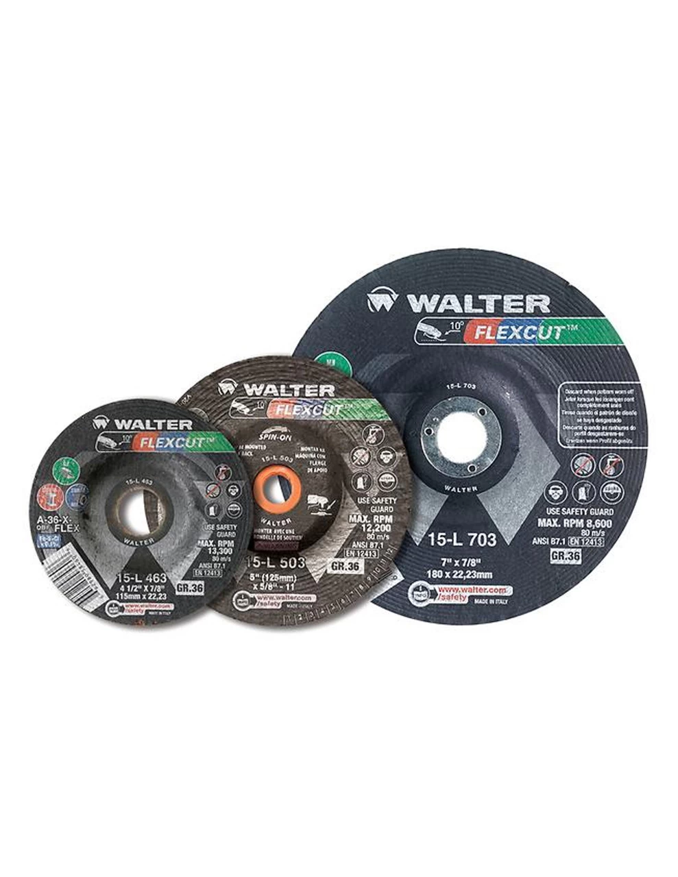Walter 15-L 606, 6" X 5/8"-11"60 Grit Flexcut Grinding Disc