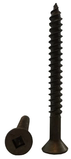 Robertson 8024FLLRN #8 X 1 1/2" Flat Head Wood Screw Square Drive Lubricized - 4 Nibs