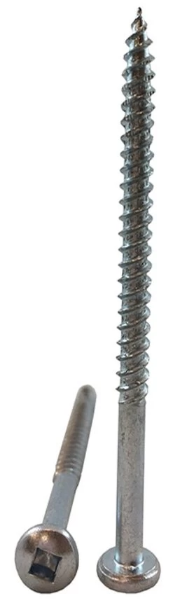 Robertson 8040RZ #8 X 2 1/2" Round Head Zinc Plated Wood Screw - Square Drive
