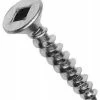 #8 X 1" Flat Head Silver Zinc Wood Screw, Lo-Root, 4-Nib - Jug