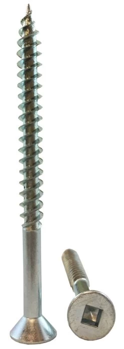 #14 X 3" Flat Head Square Drive Wood Screw - Zinc Plated